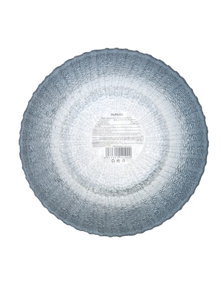 Saladier en Verre Texturé Transparent (Dégradé Bleu)