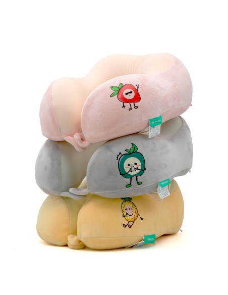 Oreiller de Voyage Cervical En Mousse À Mémoire De Forme (Fraise)