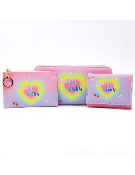 Porte-Monnaie Multifonctionnel À Fermeture Éclair (Loving Heart/Violet)