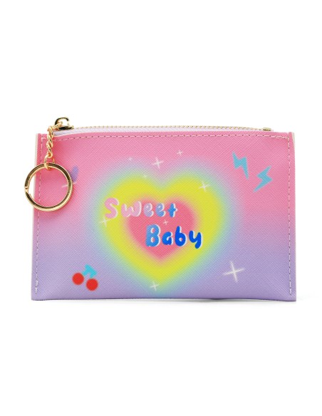 Porte-Monnaie Multifonctionnel À Fermeture Éclair (Loving Heart/Violet)