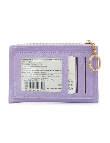 Porte-Monnaie Multifonctionnel À Fermeture Éclair (Loving Heart/Violet)