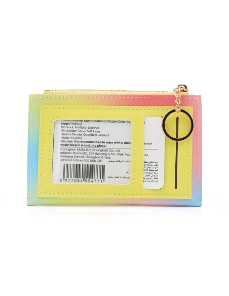 Porte-Monnaie Multifonctionnel À Fermeture Éclair (Loving Heart/Jaune)