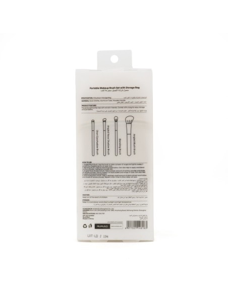 Ensemble de Pinceaux de Maquillage Portables avec Sac de Rangement