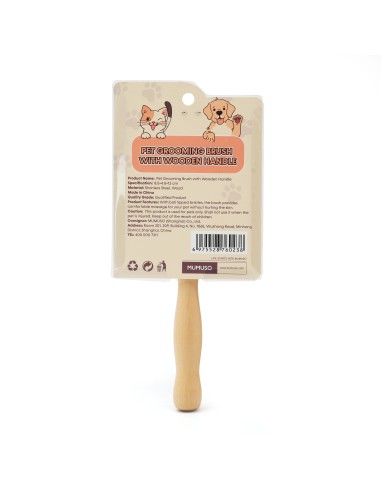 Brosse de Toilettage avec Manche en Bois