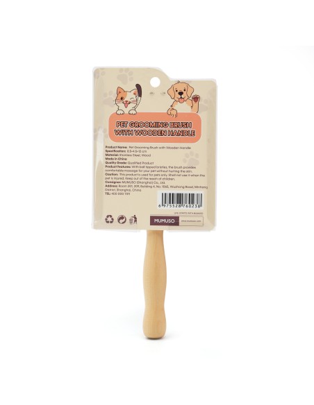 Brosse de Toilettage avec Manche en Bois