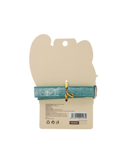 Collier Vert en Cuir pour Chat