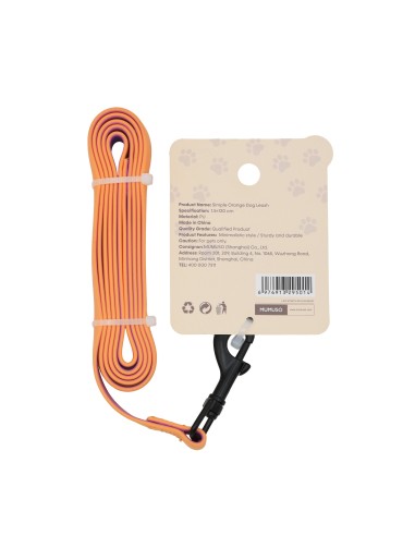 Laisse Orange Simple pour Chien