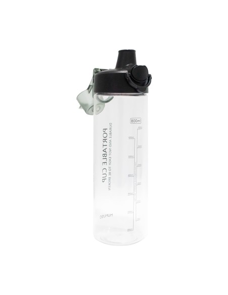 Bouteille D'Eau Sport en Plastique avec Couvercle Rabattable 800 Ml / Noir