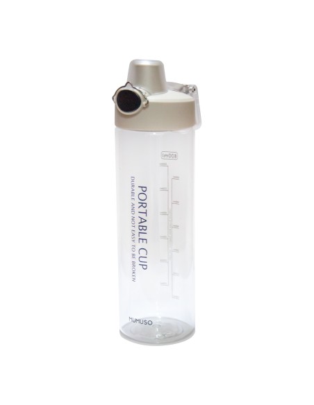Bouteille D'Eau Sport en Plastique avec Couvercle Rabattable 800 Ml / Gris