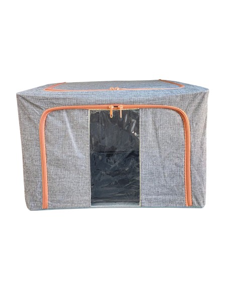 Panier de Rangement avec Fenêtre Transparente (Gris/66L)