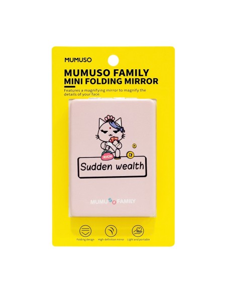 Mini Miroir Cartoon Pliable (Rectangulaire/Rose)