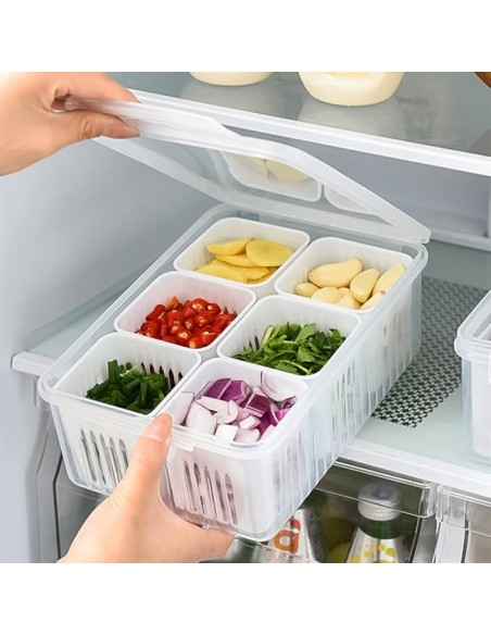 Contenant de Stockage Alimentaire à 6 Compartiments