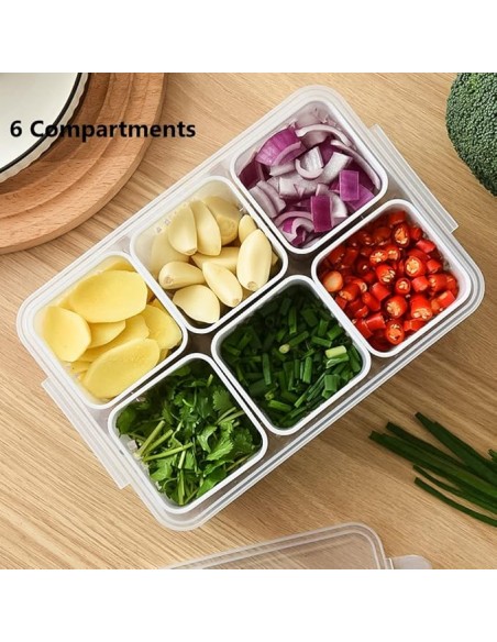Contenant de Stockage Alimentaire à 6 Compartiments