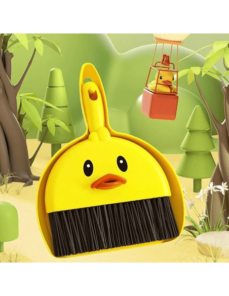 Balai et Pelle de Bureau Canard Jaune