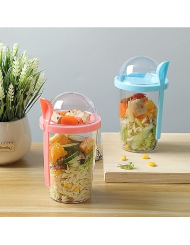 Gobelet Transparent avec Couvercle Bombé 400 ml...