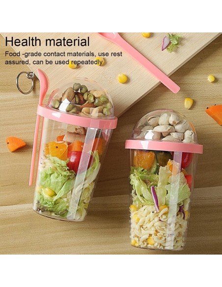 Gobelet Transparent avec Couvercle Bombé 400 ml - Rose