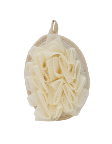 Tampon Exfoliant avec Fleur de Bain (Beige)
