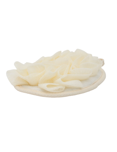 Tampon Exfoliant avec Fleur de Bain (Beige)