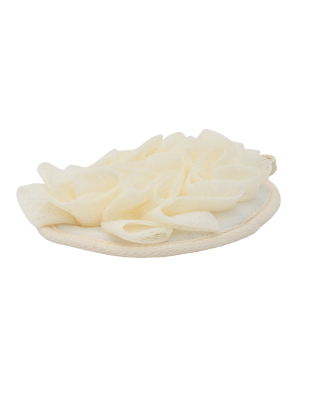 Tampon Exfoliant avec Fleur de Bain (Beige)