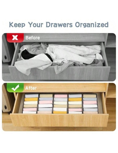 Organisateur de Tiroirs Pliable pour Sous-Vêtements (6 Compartiments)
