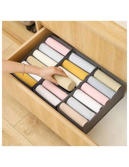 Organisateur de Tiroirs Pliable pour Sous-Vêtements (6 Compartiments)
