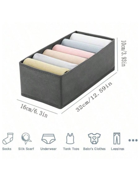 Organisateur de Tiroirs Pliable pour Sous-Vêtements (6 Compartiments)