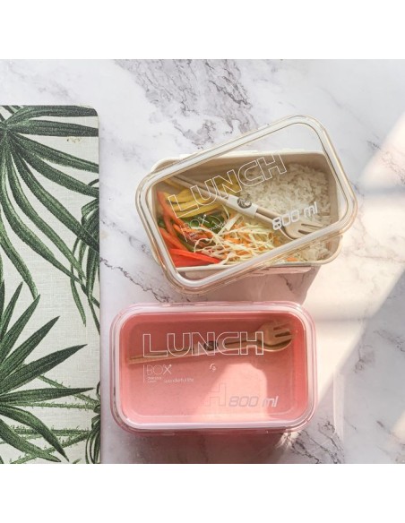 Lunch Box-Paille de Blé/800 Ml/Apricot