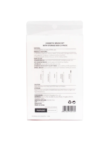 Ensemble de 5 Pinceaux Cosmétiques avec Boîte...