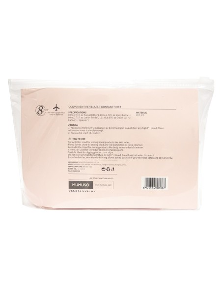 Set Complet de Flacons de Voyage - 8 pièces