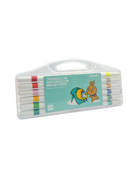Stylos Pinceaux Aquarelle Triangulaires (24 Couleurs)