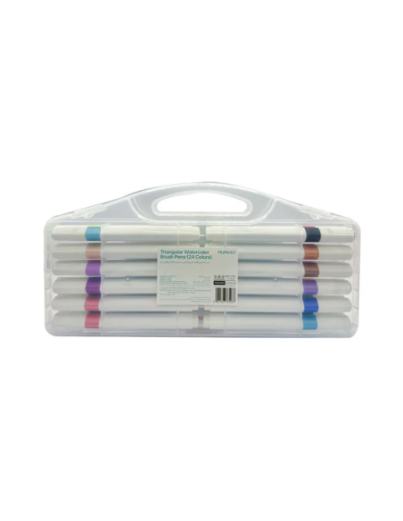 Stylos Pinceaux Aquarelle Triangulaires (24 Couleurs)