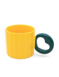 Mug en Céramique avec Anse en Forme de Coeur (Jaune/250 Ml)