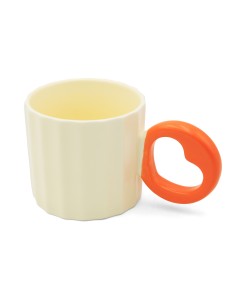 Mug en Céramique avec Anse en Forme de Coeur (Beige/250 Ml)