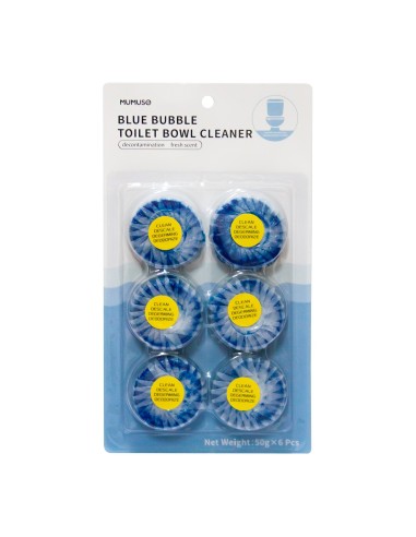 Nettoyant pour Cuvette de Toilette à Bulles Bleues (Pack de 6)