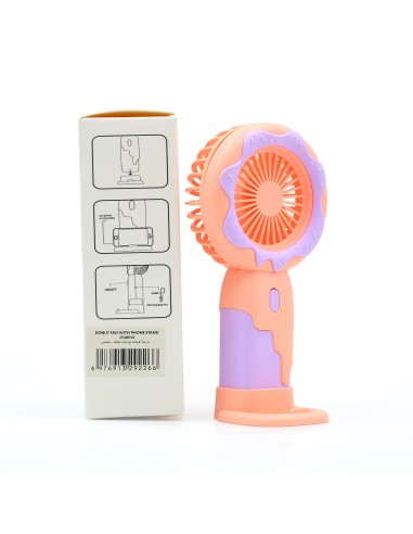 Ventilateur Donut avec Support Téléphone - Violet