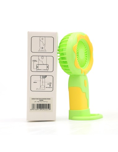 Ventilateur Donut avec Support Téléphone - Vert