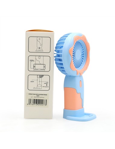 Ventilateur Donut avec Support Téléphone - Bleu