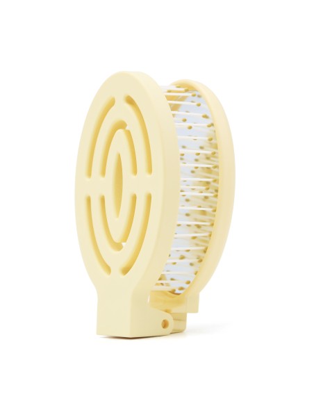 Miroir et Brosse à Cheveux Pliables 2 en 1 - Jaune