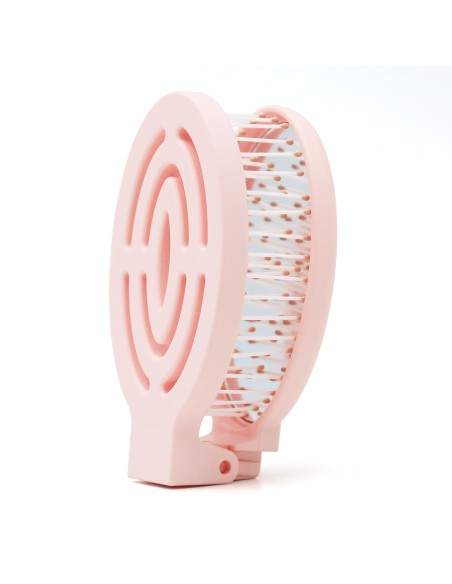 Miroir et Brosse à Cheveux Pliables 2 en 1 - Rose