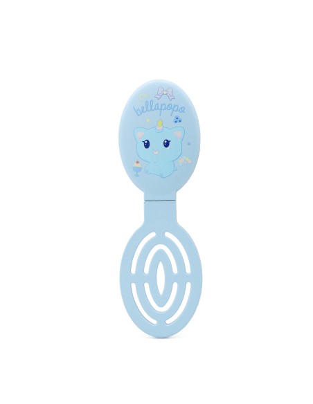 Miroir et Brosse à Cheveux Pliables 2 en 1 - Bleu