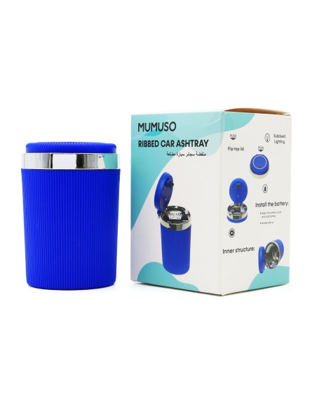 Cendrier de Voiture Bleu avec Couvercle.