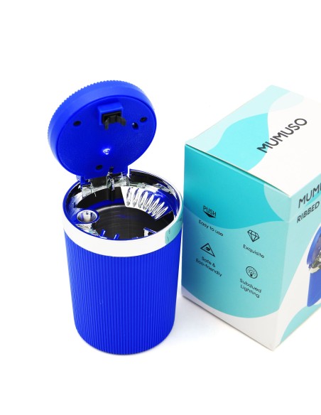 Cendrier de Voiture Bleu avec Couvercle.