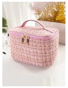 Trousse de Cosmétiques (Tissage Jacquard/Rose)