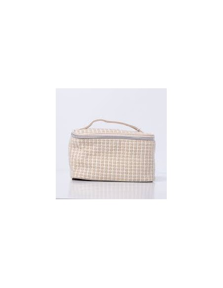 Trousse de Cosmétiques (Tissage Jacquard/Beige)