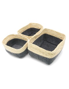 Ensemble de 3 Paniers de Rangement Tissés