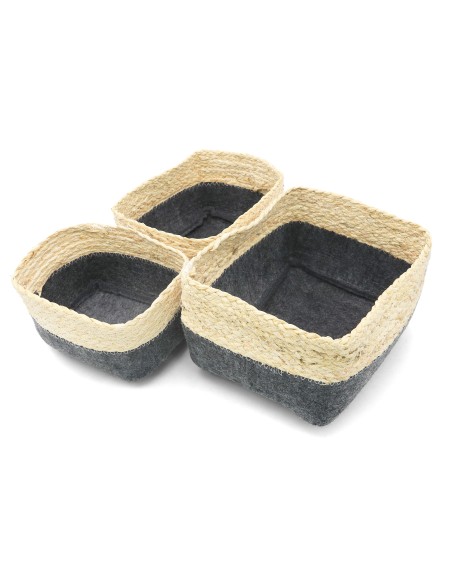 Ensemble de 3 Paniers de Rangement Tissés
