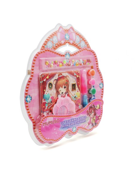 Cartes à Colorier DIY avec Stickers Gemmes – Rose