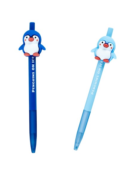 Stylo à Bille Rétractable Pingouin Noir