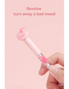 Stylo Noir Antistress Rétractable Chat & Fleurs de Cerisier