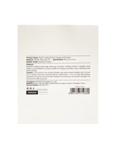 Cintres en Plastique avec Crochets